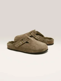 BOSABO Taupe Velours Klompen