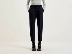 NICHOLSON & NICHOLSON Sand Boyfriend Broek Van Wol