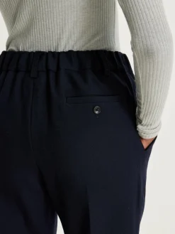 NICHOLSON & NICHOLSON Sand Boyfriend Broek Van Wol