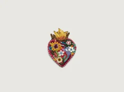 TROVELORE Flaming Heart Broche